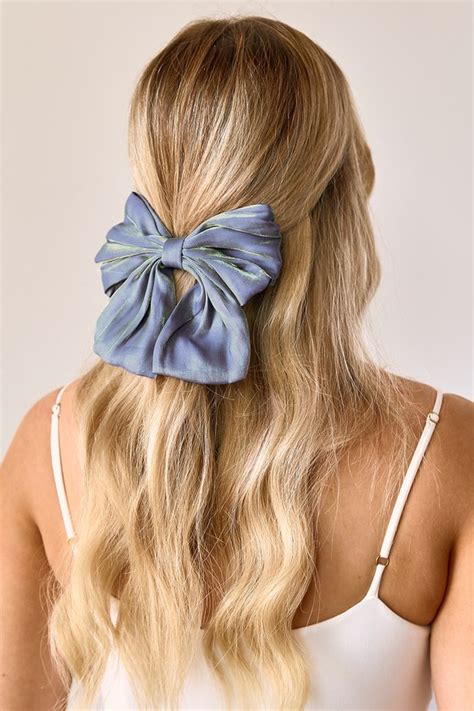 Cute Blue Bow Hair Clip - Oversized Bow Hair Clip - Bow Barrette - Lulus