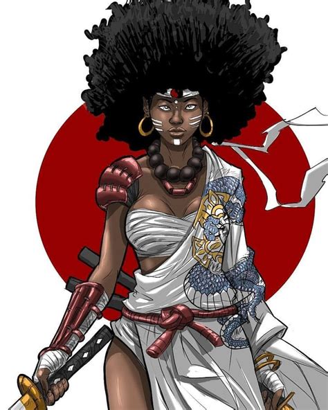 Afro Samurai 😍 by:@optimusryga ⠀ | Afro samurai, Black art pictures, Female samurai