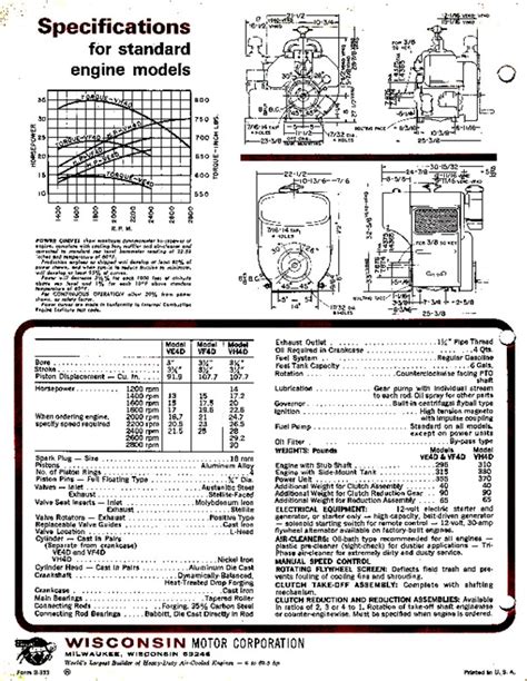 Wisconsin Engines - VE4D, VF4D and VH4D Sales Brochure