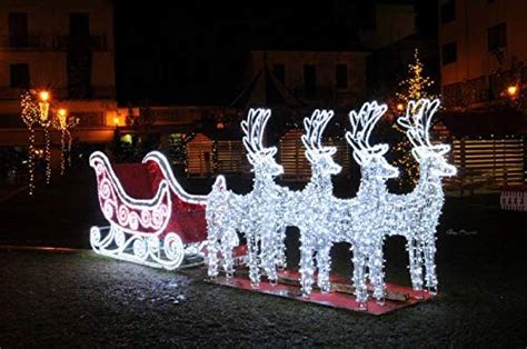 9' Commercial Size Reindeer and Sleigh Lighted Christmas Outdoor Decorat… | Christmas ...