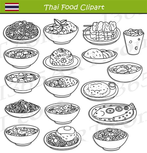 Thai Food Clipart Set Digital Download - Clipart 4 School