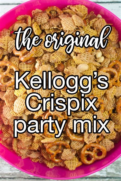 The Original Kellogg's Crispix Mix Recipe | CDKitchen.com | Cereal recipes snacks, Chex mix ...