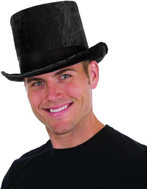 Crushed Velvet Black Top Hat Costume Accessory - Walmart.com - Walmart.com