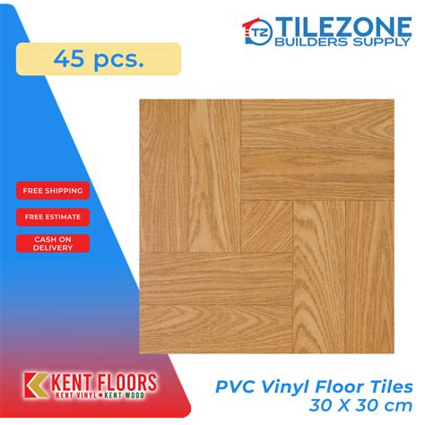 KENT PVC PVC Vinyl Floor Tiles Color code:LH9122 (45 pcs.) - 30 x 30 cm 1.3 mm thickness brown ...