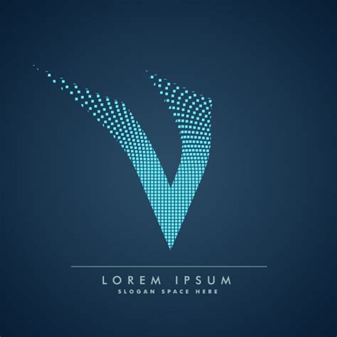 Free Vector | Wavy letter V logo in abstract style