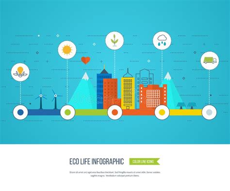 Green Eco City Infographic. Ecology Concept, Stock Vector - Illustration of business, building ...