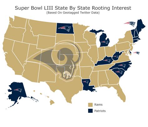 Map Shows Which Team Each State Is Rooting For In Super Bowl LIII