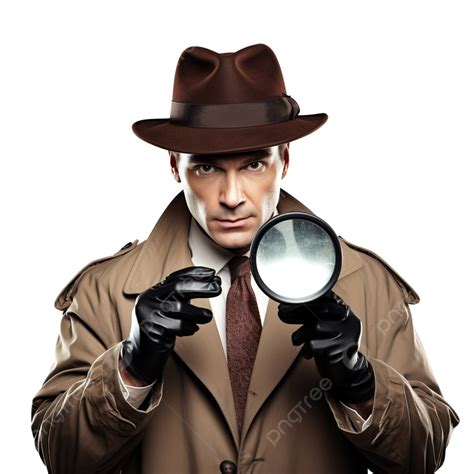 Detective Inspector With Magnifying Glass, Detective, Inspector, Man PNG Transparent Image and ...