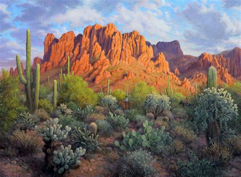 Superstition Cliffs 40" x 54" 2017 | Desert landscape painting, Desert painting, Landscape paintings