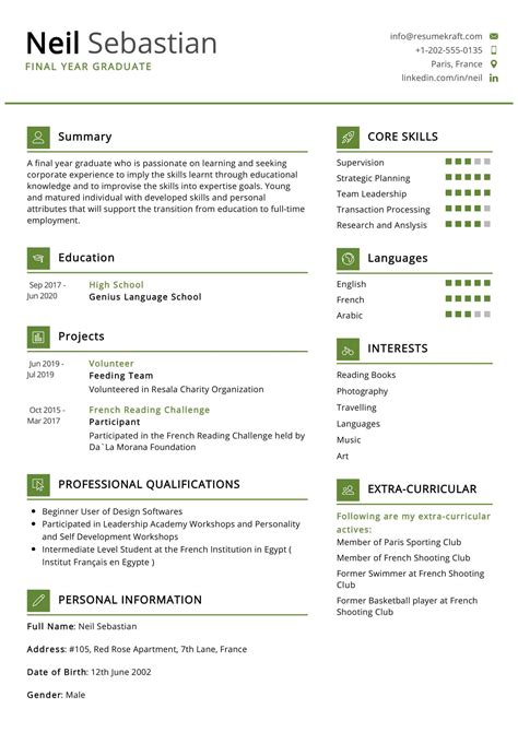 Fresher Resume Example in 2025 - ResumeKraft