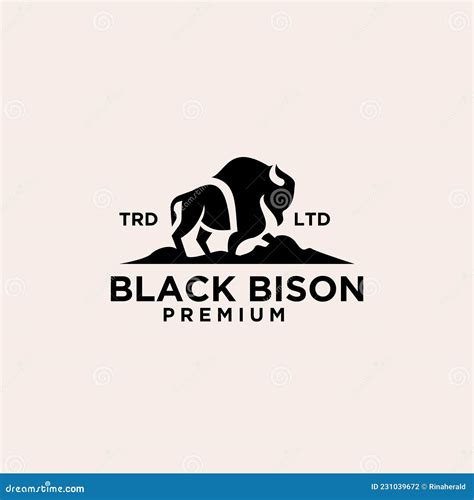 Premium Black Bison Vector Logo Icon Design Stock Illustration - Illustration of angry, cartoon ...