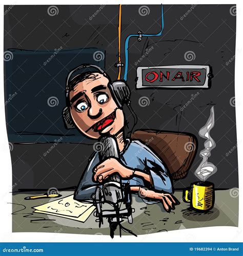 Radio, Presenter Broadcasting In Studio Stock Illustration | CartoonDealer.com #194589574