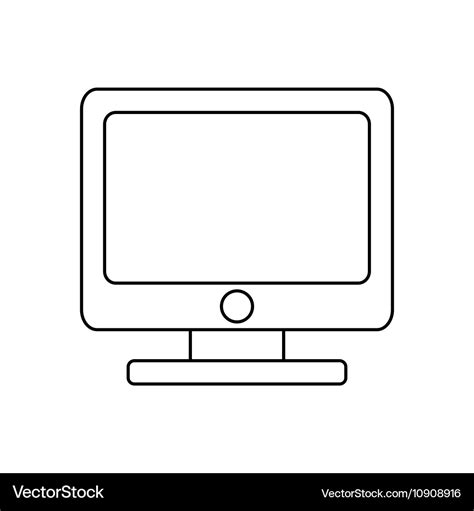 Desktop computer outline icon linear Royalty Free Vector