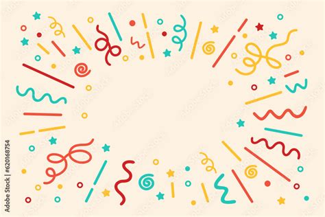 Confetti background, fireworks, vector, banner, clipart with colorful simple modern style ...