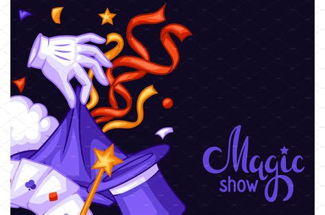 Magician background with magic items | Vector Graphics ~ Creative Market