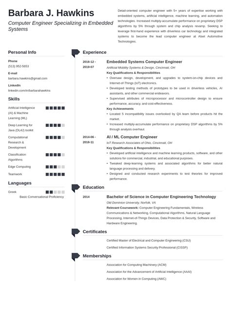 Computer Engineering Resume Examples (Template & Guide)