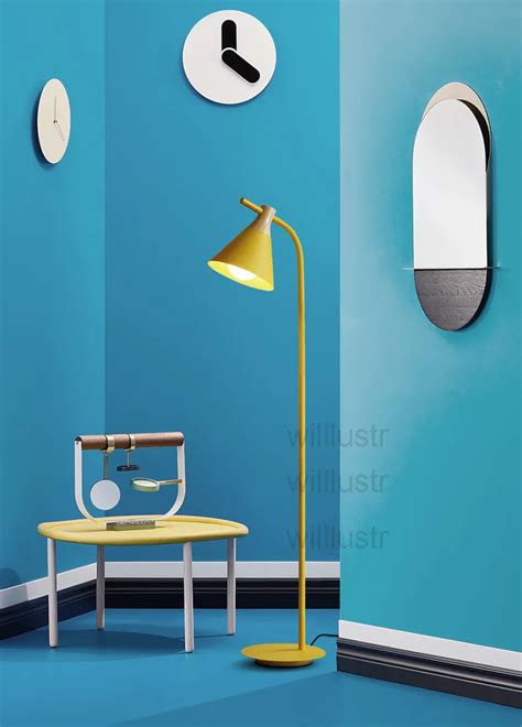 Willlustr Modern Design Wood Floor Lamp Nordic Lighting Macaron Color Lamps Sitting Room Bedroom ...