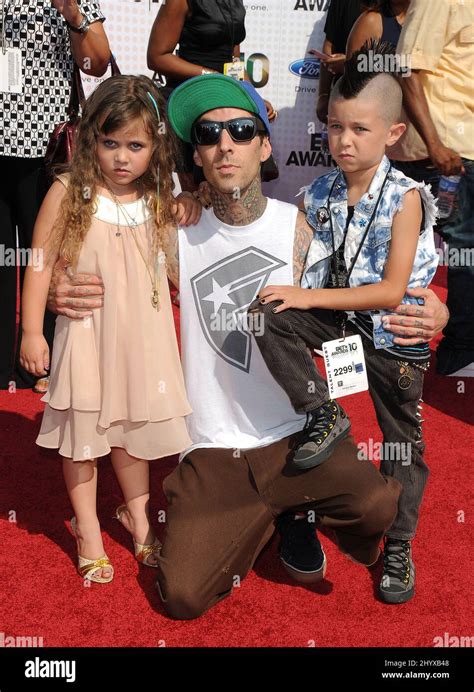 Travis Barker with daughter Alabama Luella and son Landon Ashe at the ...