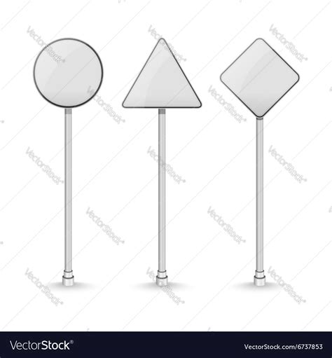 Blank white traffic road signs on background Vector Image