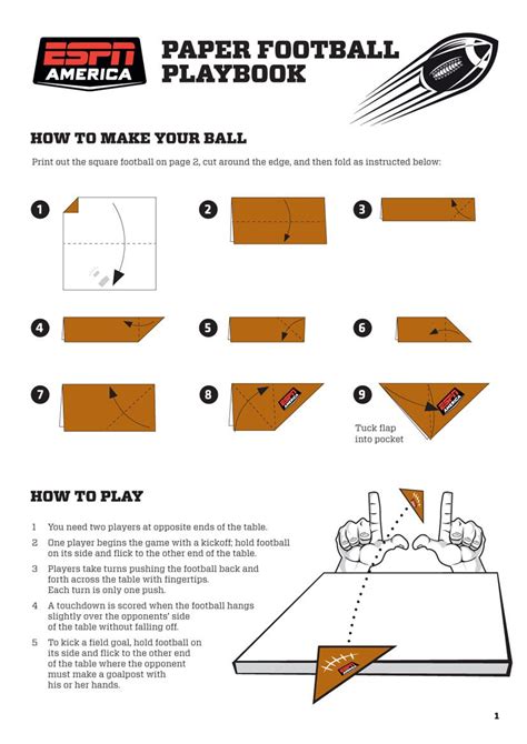 How To Make A Paper Football Printable Instructions - Amanda Gregory's Coloring Pages