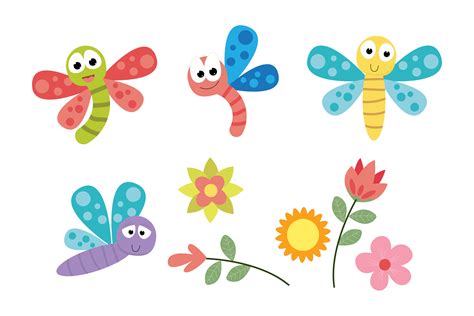 Cute Colorful Dragonfly Cartoon Graphic by CacingTanahDesign · Creative Fabrica