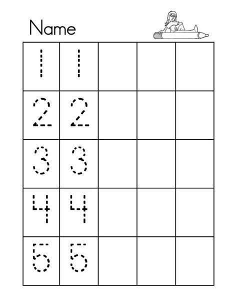 NUMBERS TRACING 1 - 5