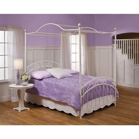 Hillsdale Furniture Emily White Full Canopy Bed-1864BFPR - The Home Depot