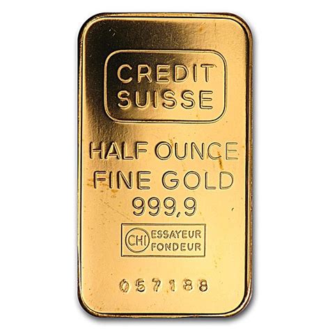 Credit Suisse Gold Bar - 1/2 oz | From famed Swiss bank