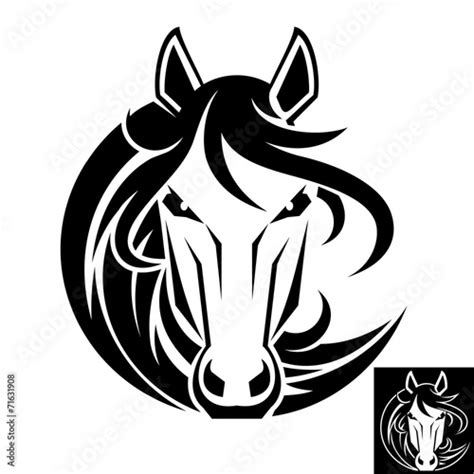 Horse head logo or icon. Inversion version included. Stock Vector | Adobe Stock