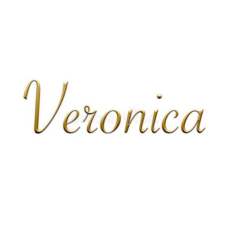 Veronica - Female Name . Gold 3D Icon on White Background. Decorative ...