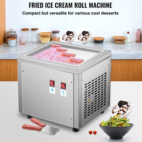 VEVOR Commercial Rolled Ice Cream Machine, Stir-Fried Ice Cream Roll ...