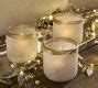 Modern Glass Candleholders - White & Gold | Pottery Barn