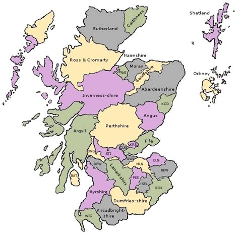 Counties of Scotland - United Kingdom