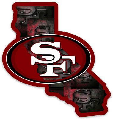 San Francisco 49ers State of California with 49ers logo Type Die- cut STICKER | eBay