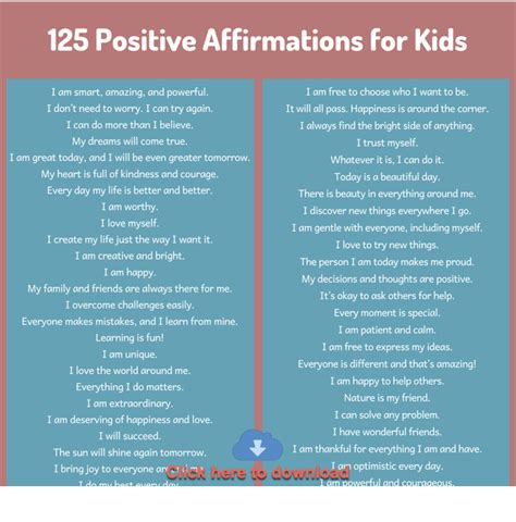 125 Positive Affirmations For Kids (Uplifting sayings children can use daily)