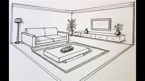 How To Draw A Living Room In 2 Point Perspective | Baci Living Room