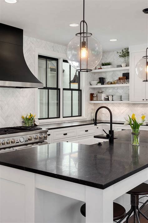 50+ Black Countertop Backsplash Ideas (Tile Designs, Tips & Advice ...