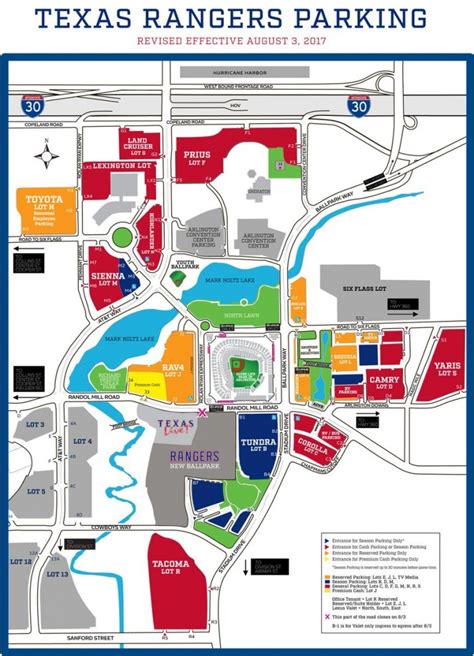 Parking | At&t Stadium - Texas Rangers Parking Map 2018 | Printable Maps