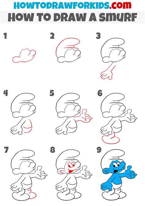 How to Draw a Smurf - Easy Drawing Tutorial For Kids