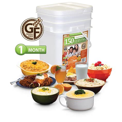 Relief Foods Gluten-Free Emergency Food Supply Bucket, 150 Servings ...