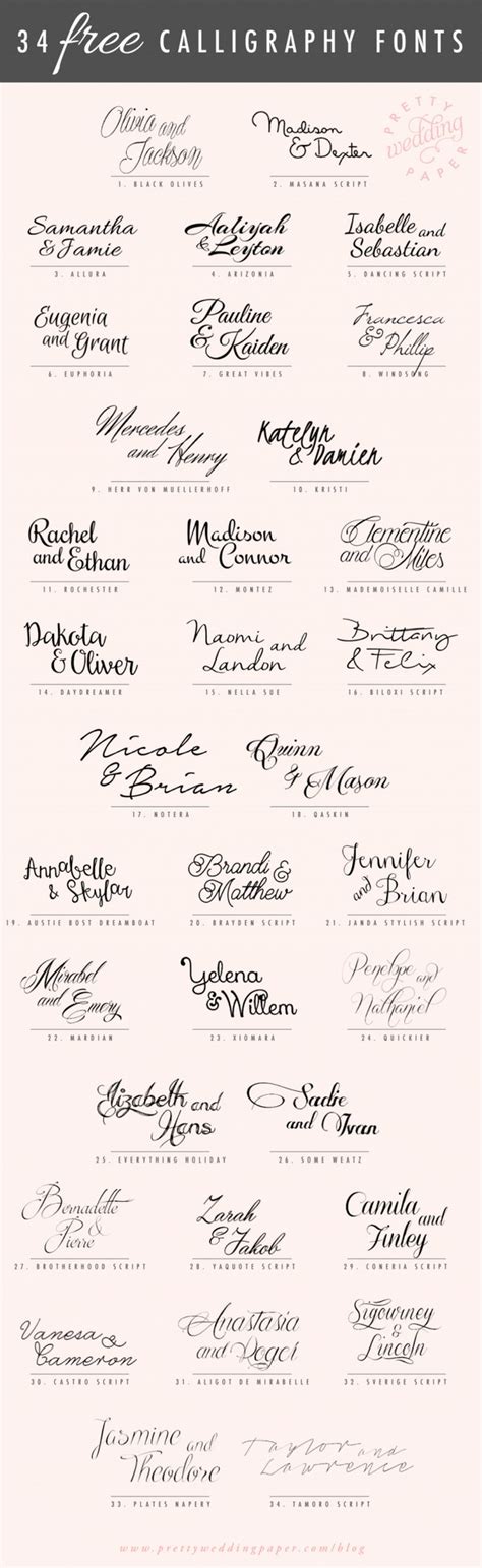 80+ Free Calligraphic Script Fonts for Wedding Invitations 2024