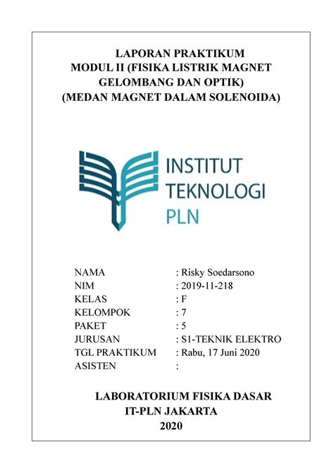 Laporan Fislis (Medan Magnet dalam Solenoida) Modul 2 Paket 5 - LAPORAN PRAKTIKUM MODUL II ...