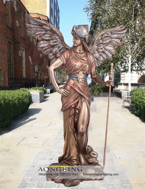 Religious Outdoor Garden Standing Bronze Gabriel Statue for sale