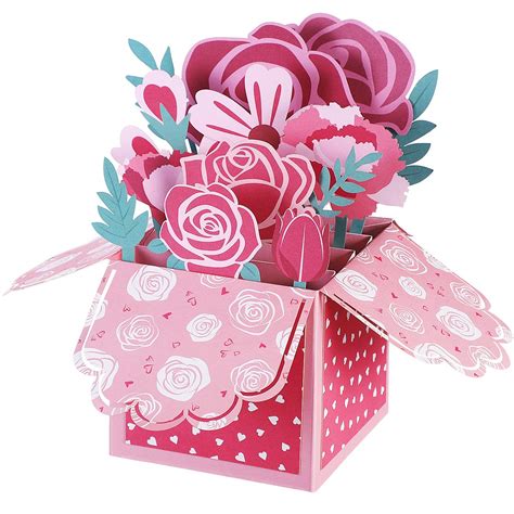 Mother's Day Card 3D Flower Bouquet Pop Up Card Gifts Birthday Greeting ...