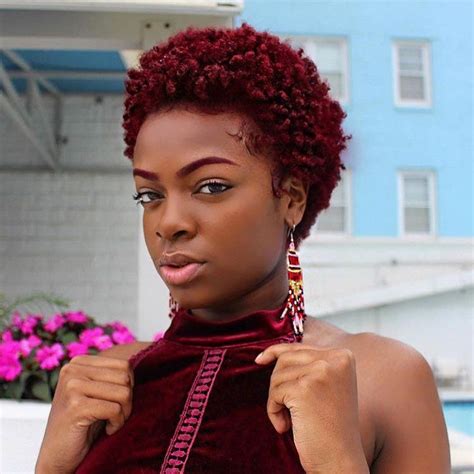 Red Natural Hair TWA----A beautiful mahogany red adds extra flair and pizzazz … | Short natural ...