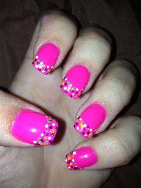 Polka dot pink nails | Hair and nails, Nails, Pink nails
