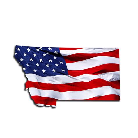 Montana Waving USA American Flag. Patriotic Vinyl Sticker – ROE ...