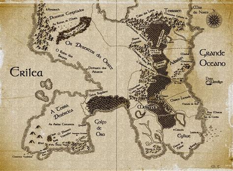 Erilea's map | Trono de vidro, Livro trono de vidro, Mapa de fantasia