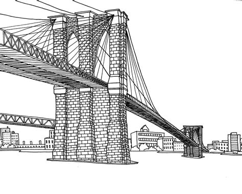 New york pont brooklyn - New York Coloring Pages for adults