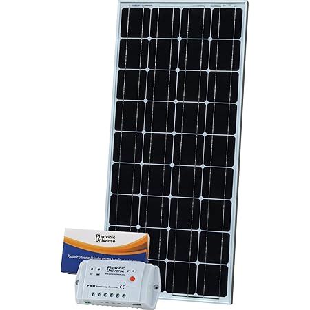 50W 12V Photonic Universe dual battery solar charging kit made of monocrystalline solar cells ...